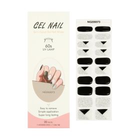 Gel 20 Finger Phototherapy Light UV Polish Half Baked Nail Stickers (Option: NG200073)