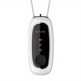 1pc Air Purifier; Rechargeable Portable Air Negative Ion Generator; Air Purifier Necklace; Portable Mini Air Cleaner For Teens; Adult; Pet Smell (Color: White)
