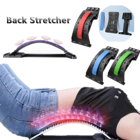 Back Stretcher Adjustable Back Cracker Massage Waist Neck Fitness Lumbar Cervical Spine Support Pain Relief (style: Magnetotherapy, Color: Blue)