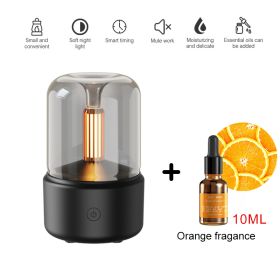 120ML Candlelight Aroma Diffuser Air Humidifier Romantic Light Portable Essential Oils Diffuser Mist Maker Fogger Purifier Home (Ships From: China, Color: Black - cologne)