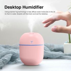 Air Humidifier Mini Ultrasonic USB Essential Oil Diffuser Car Purifier Aroma Anion Mist Maker for Home Car with LED Night Lamp (Color: Pink)