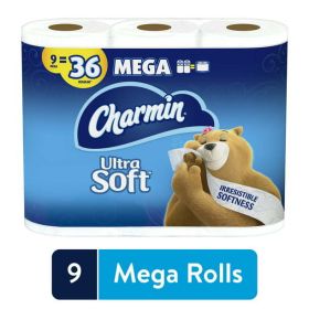 Charmin Ultra Soft Toilet Paper, 9 Mega Rolls (Brand: Charmin)
