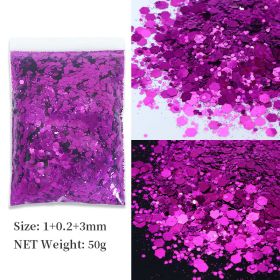 Korean Big Sequins Nail Shimmering Powder (Option: Plum Purple No 28)