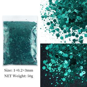 Korean Big Sequins Nail Shimmering Powder (Option: Emerald No 12)