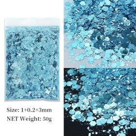 Korean Big Sequins Nail Shimmering Powder (Option: Lake Blue No 26)