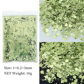 Korean Big Sequins Nail Shimmering Powder (Option: Light Green No 20)