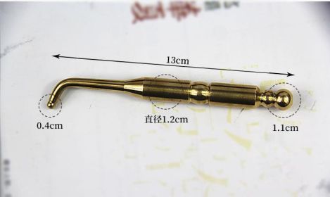 Eye Face Stainless Steel Manual Acupuncture Pen (Color: Gold)