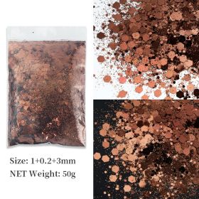 Korean Big Sequins Nail Shimmering Powder (Option: 50 Brown Coffee No 8)